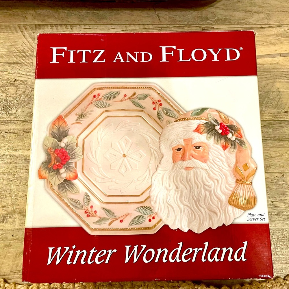 Fitz And Floyd Winter Wonderland Server Set // Christmas decor